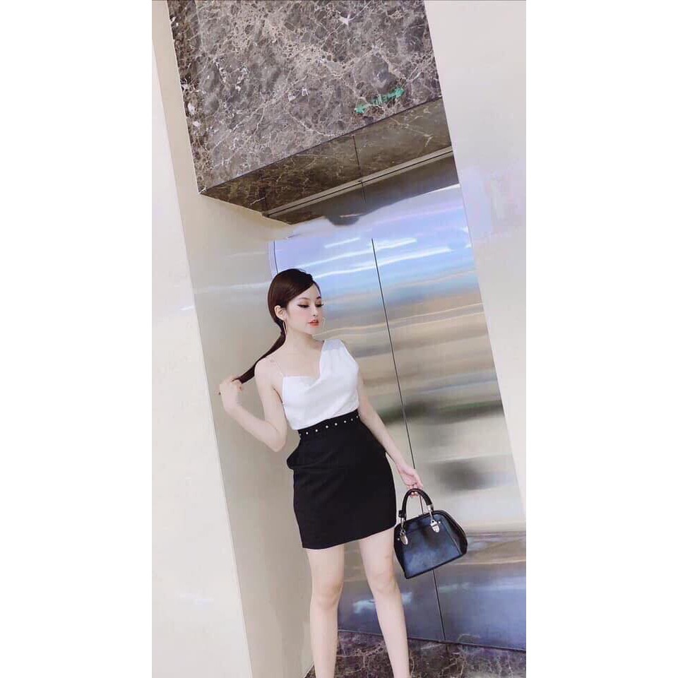 [Mã WASTHOT giảm 15K đơn bất kì] [SIÊU SALE] SÉT ÁO CỔ ĐỔ CHÉO VAI + VÁY ĐÍNH CƯỜM THỜI TRANG ARAVA SA04 | BigBuy360 - bigbuy360.vn