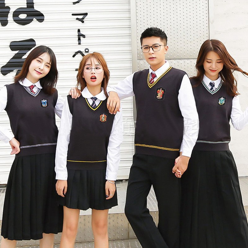 Áo Sweater không tay cổ chữ V phong cách Harry Potter chất lượng cao