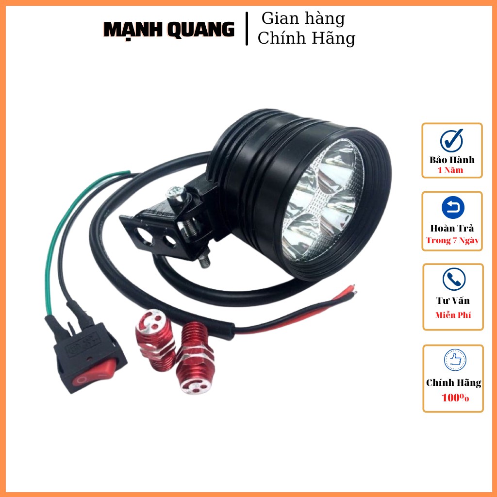 Đèn Led trợ sáng L4 ngắn 3 chế độ.Full phụ kiện,bảo hành 1 năm