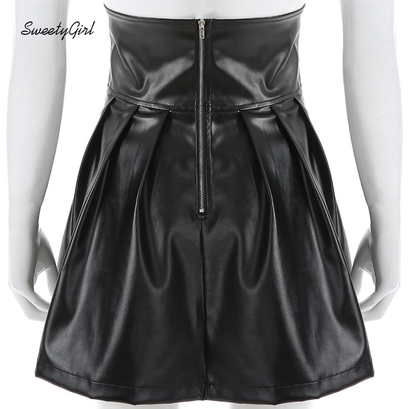 Chân Váy Da Pu Lưng Cao Thời Trang Cho Nữ