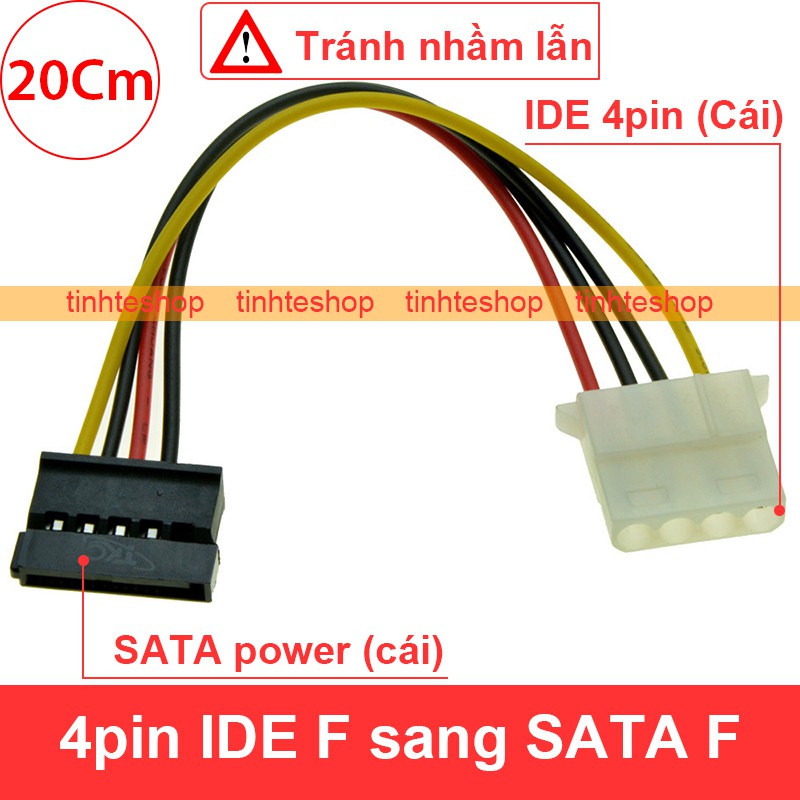 Cáp chuyển nguồn 4PIN molex IDE ATA female sang SATA female power 20Cm