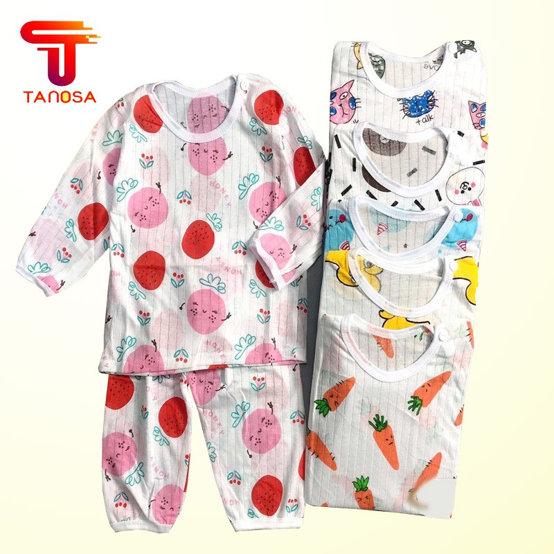 Bộ dài tay cotton giấy khuy vai cho bé yêu 6-15kg