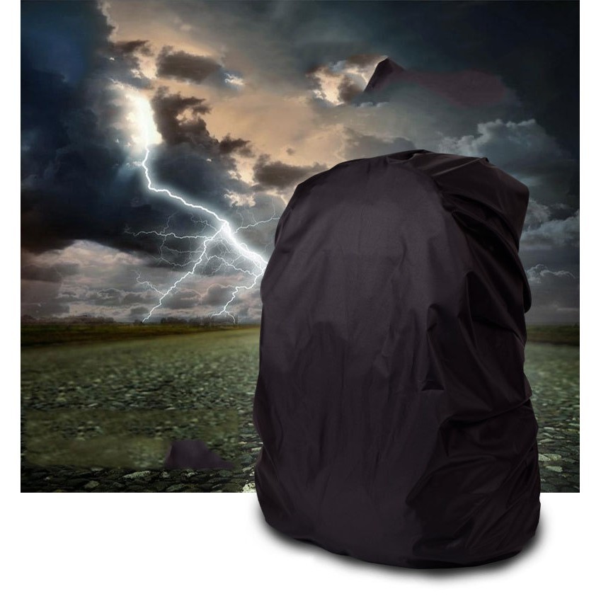 Túi bọc balo đi mưa chống bụi - nước màu đen loại 45 lít