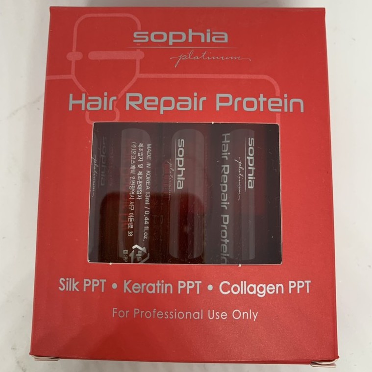 $$cam_kết_chính_hãng$$ Protein phục hồi tóc hư nát Sophia Platinum Hair Repair Protein 13mlx10 ( thần dược)