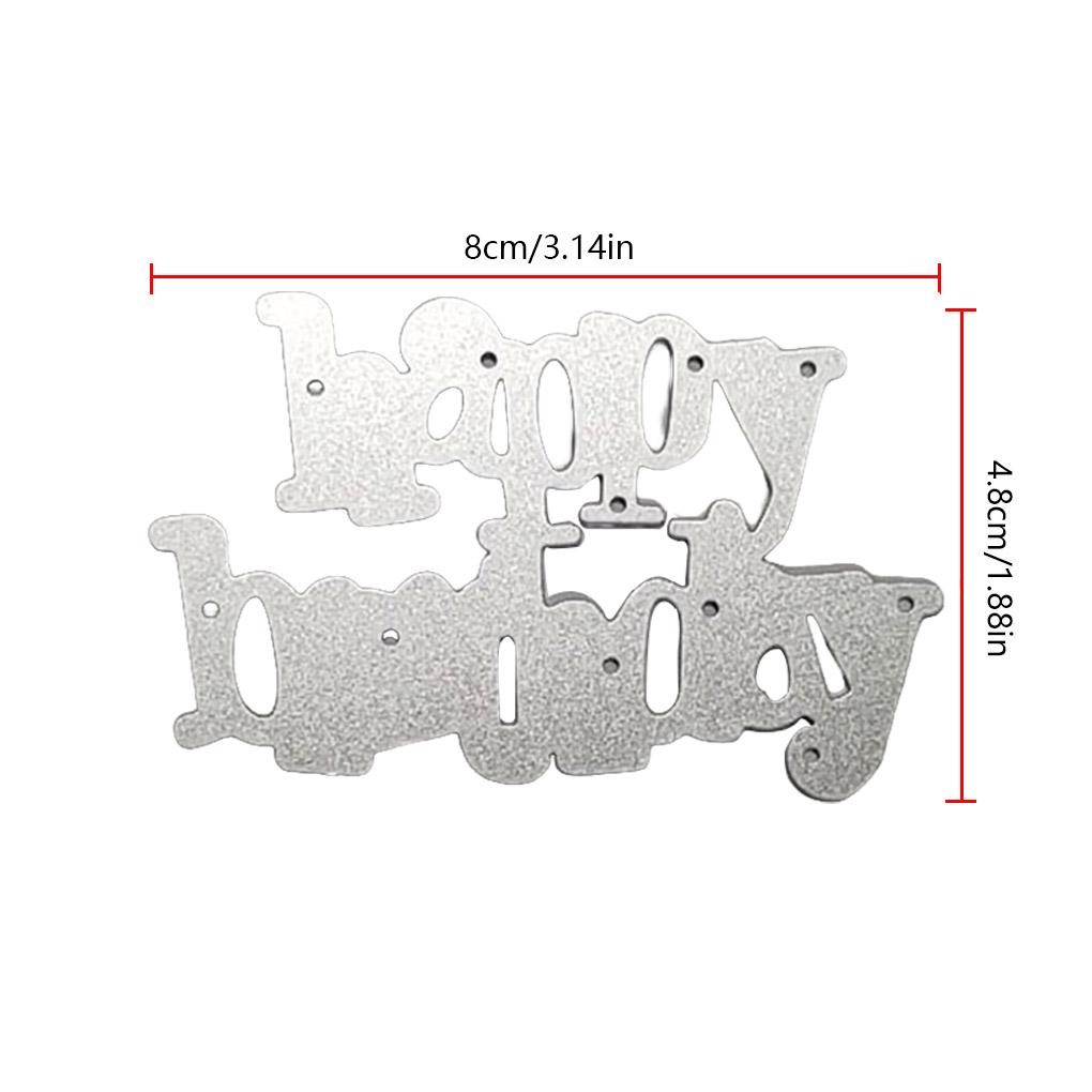 Khuôn Cắt Giấy Làm Từ Kim Loại Hình Chữ Happy Birthday Trang Trí Scrapbook