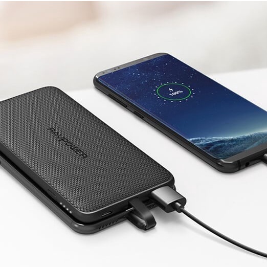 Pin Sạc Dự Phòng Tích Hợp Cáp Lightning Cho iPhone Chuẩn MFi - RAVPower - 10000mAh - 17W - RP-PB099 - Hàng Chính Hãng VN