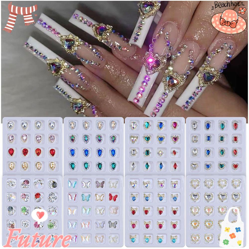 Set 20 Phụ Kiện Kim Cương Giả 3D Trang Trí Móng Tay|Phụ Kiện Trang Trí Móng Tay Hình Bướm Xinh Xắn