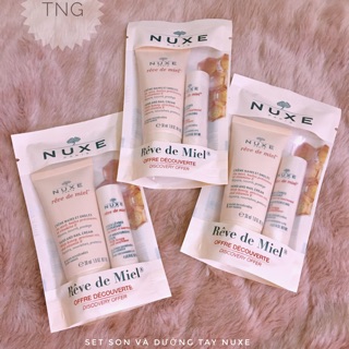 Set son dưỡng và kem tay Nuxe/ Caudalie xách tay tại Pháp