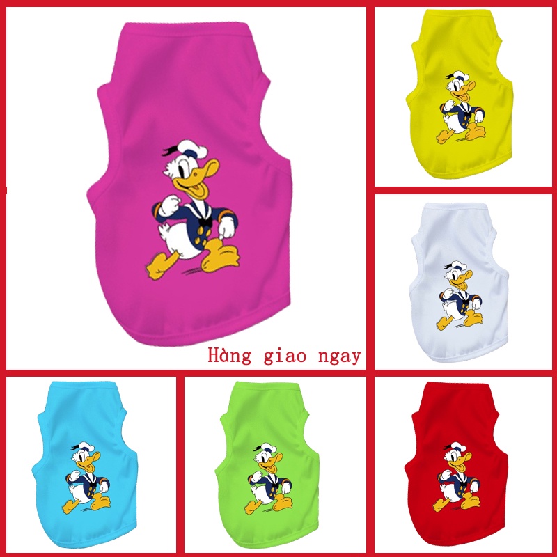Áo thun in hình vịt Donald dễ thương cho thú cưng