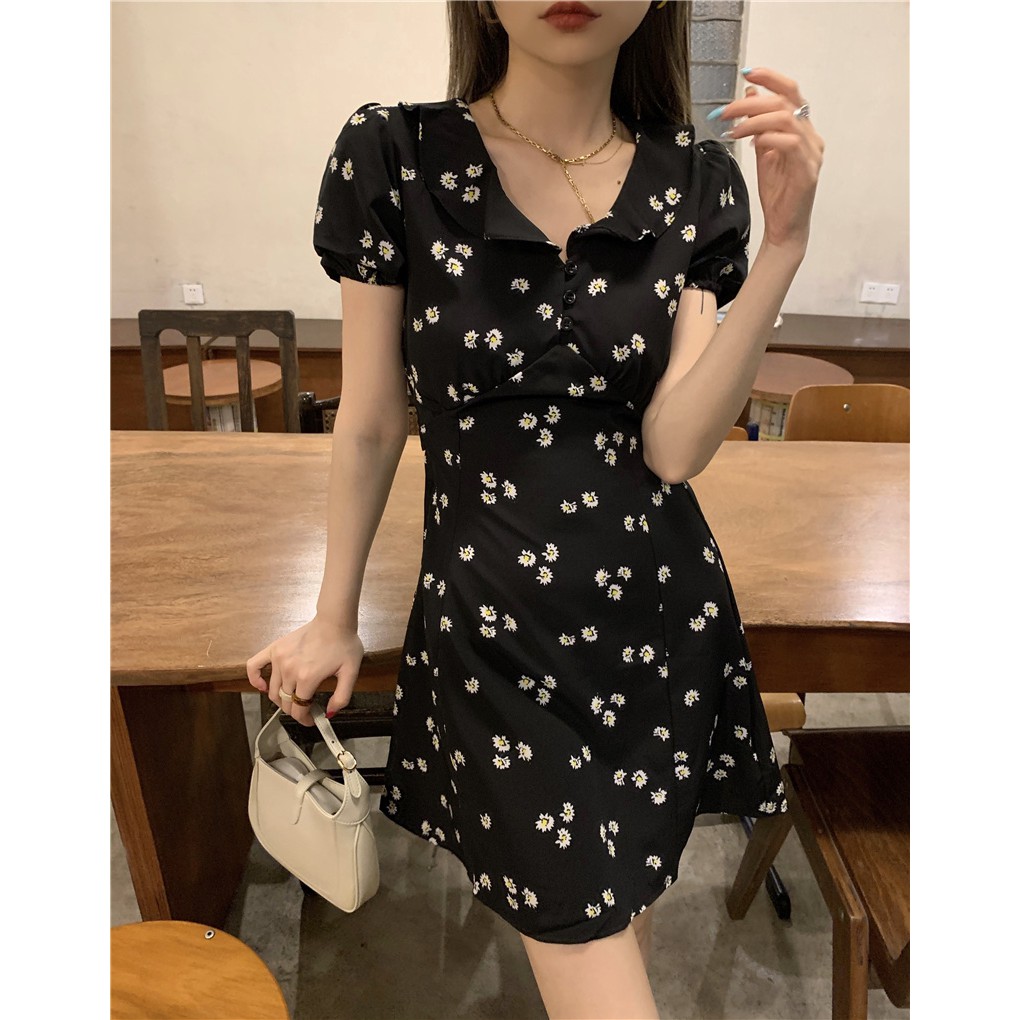 (freeship)Đầm hoa nữ style retro xinh xắn cho nữ-hàng order