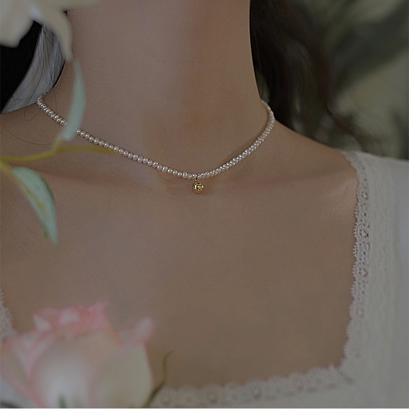 Vòng cổ Ngọc Trai Giả Tự Nhiên Thời Trang Hàn Quốc Đơn Giản