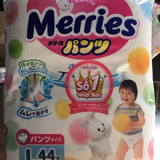 Tã quần merries m58/ l44/ xl38/ xxl26