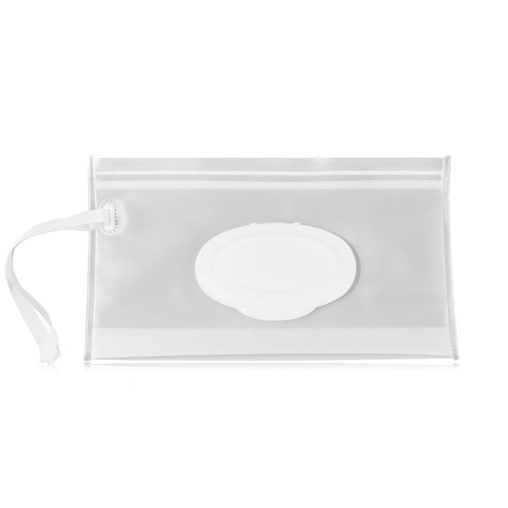 Bebetterm 1Pc Reusable Wet Wipe Bag Transparent Eco-Friendly Plastic Snap Strap Clamshell Box   Case