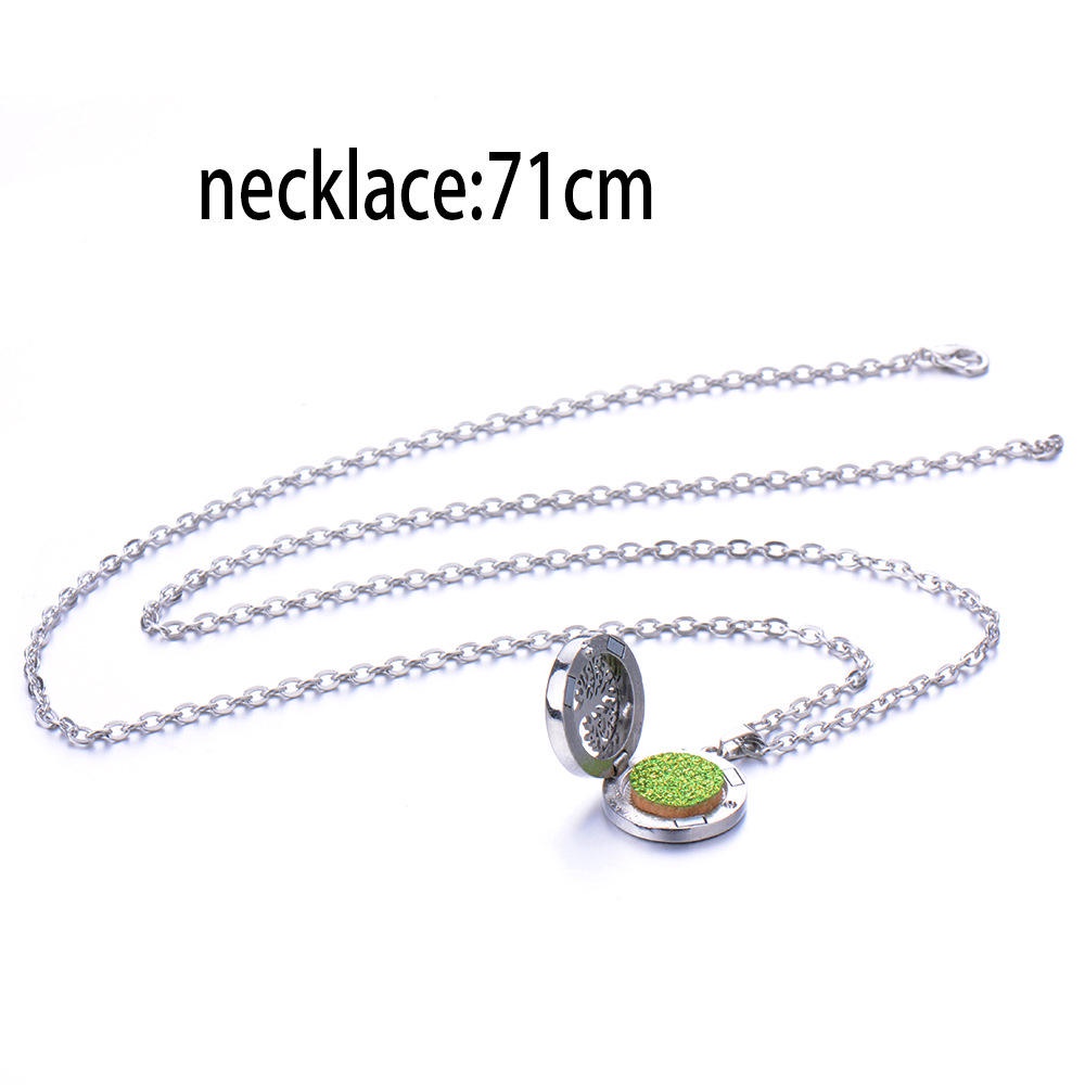 Vòng cổ Khuếch Tán Tinh Dầu Thơm Hình Cây Đời Sống Bằng Thép Không Gỉ