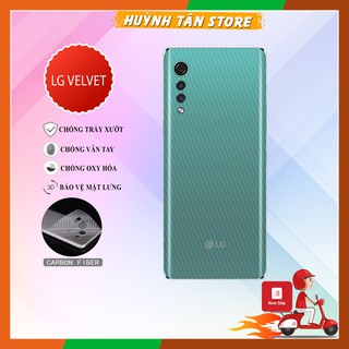 Miếng dán decal carbon mặt sau LG Velvet chống trầy mặt lưng, chống bám vân tay