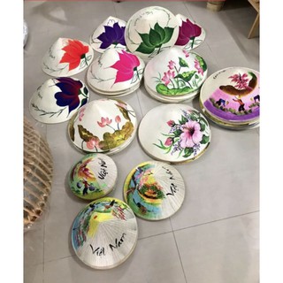Dây nón lá vẽ 3 cái trang trí