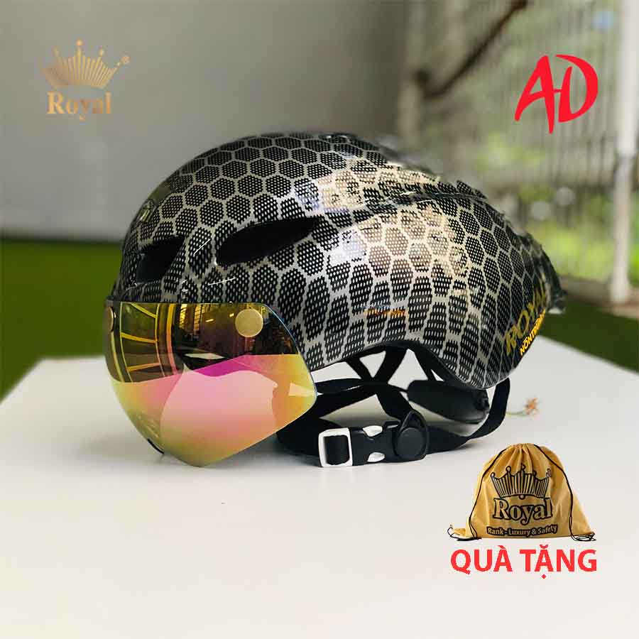 Mũ xe đạp Royal md16 chính hãng tem tổ ong 05 giống poc 01, bảo hành 12 tháng, tặng túi vải