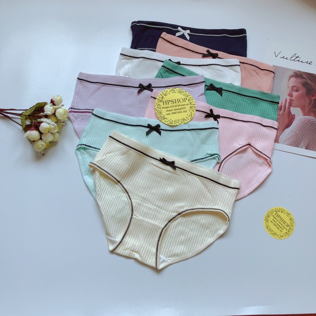 Quần lót len tăm mềm mịn đính nơ xinh xắn dễ thương gam màu pastel nhẹ nhàng 1105