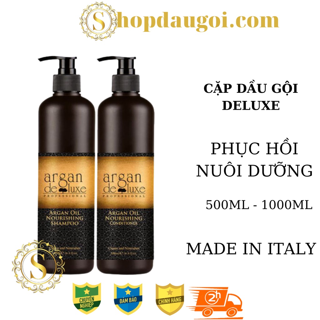 Dầu gội dầu xả colagen Deluxe phục hồi tóc khô xơ hư tổn hương nước hoa - kích thích mọc tóc