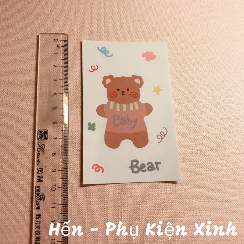 Sticker hình gấu bear xinh xắn chống nước