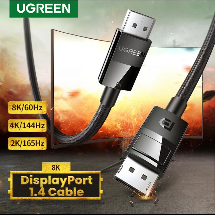 Cáp Displayport to Displayport 1.4 Cao Cấp Ugreen 80390 80392 80393 DP114 (Support 8K@60Hz 32.4Gbps) Chính Hãng