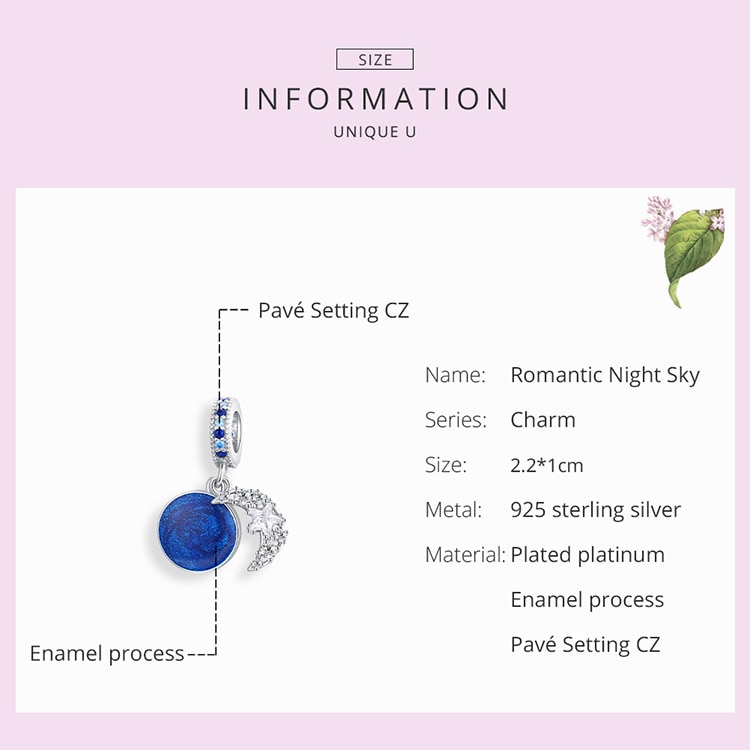 Hạt xỏ vòng đeo tay Bamoer BSC331 bạc 925 phong cách thời trang DIY