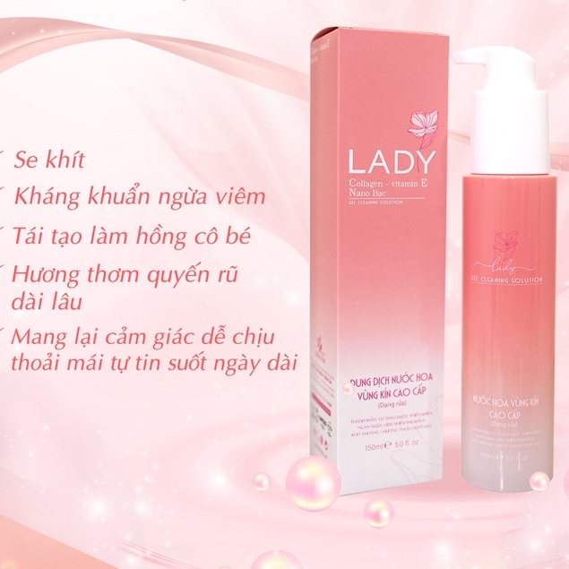 Dung dịch vệ sinh cao cấp LADY - Dung dịch vệ sinh phụ nữ (150ml) giúp cô bé luôn thơm sạch thoáng tự tin suốt ngày dài