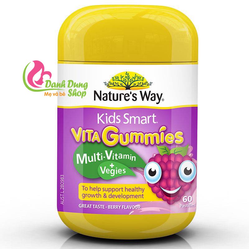 Kẹo mềm Nature's Way Kids Smart VITA Gummies Multi-Vitamin +Vegies (Gummi rau củ)
