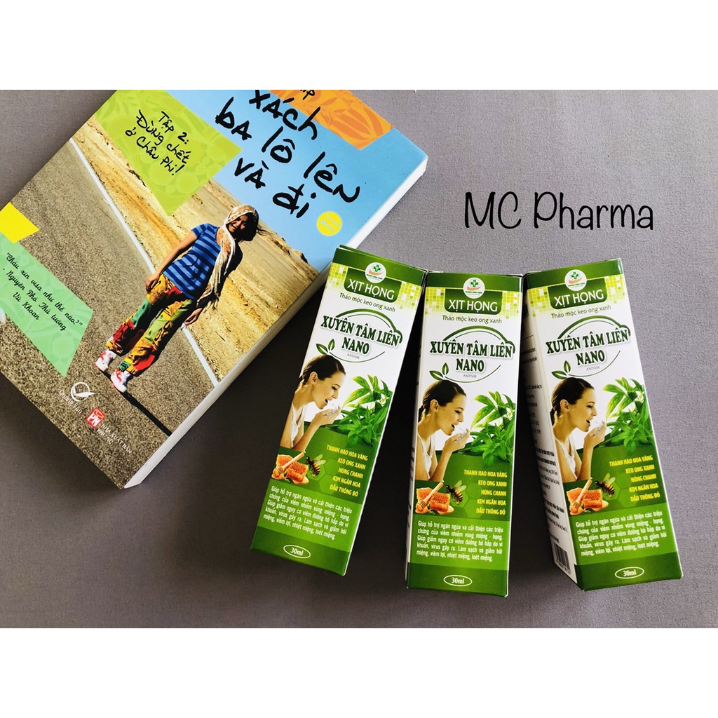 {Chính Hãng} Xịt họng xuyên tâm liên hỗ trợ làm dịu triệu chứng ho và cảm cúm hay cảm lạnh (Lọ 30ml )