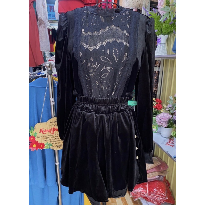 Set Nhung Phối Ren Siêu Đẹp