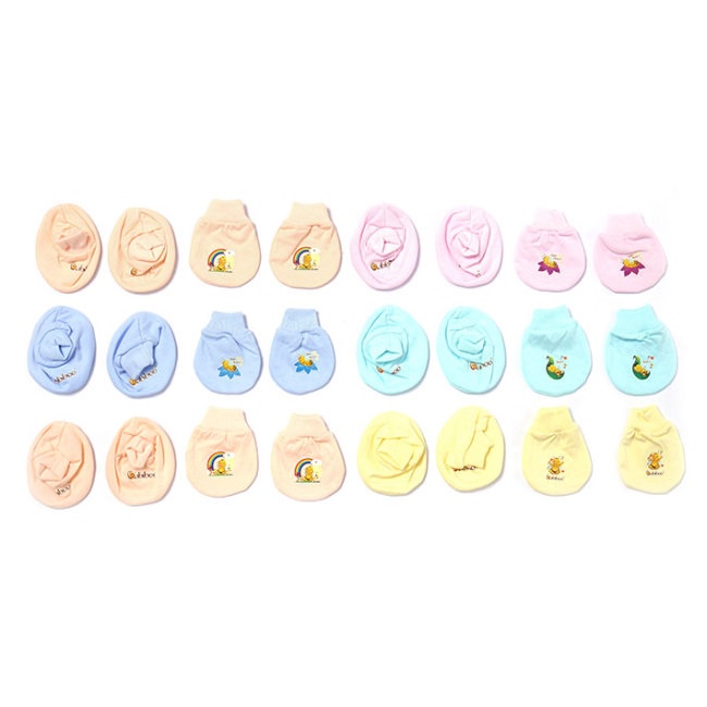 Bộ bao tay chân Cotton Babiboo màu/trắng cho bé BB57/BB84
