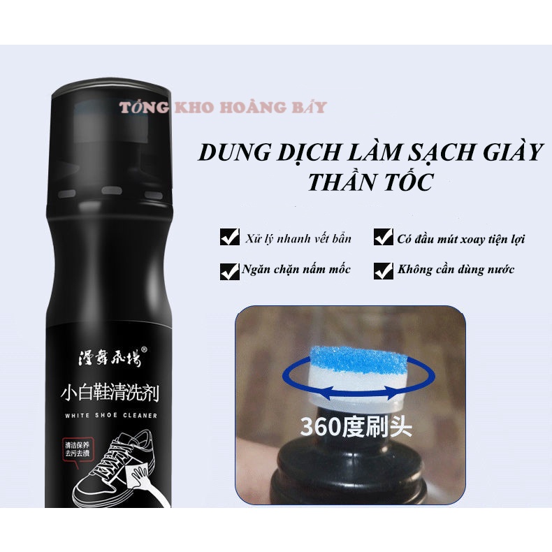 Bộ Đôi Dung Dịch Làm Sạch Và Tẩy Trắng Giày Dép 120ml cao cấp, đảm bảo Cực Trắng, Cực Sạch, Cực Nhanh, Cực Tiện Lợi