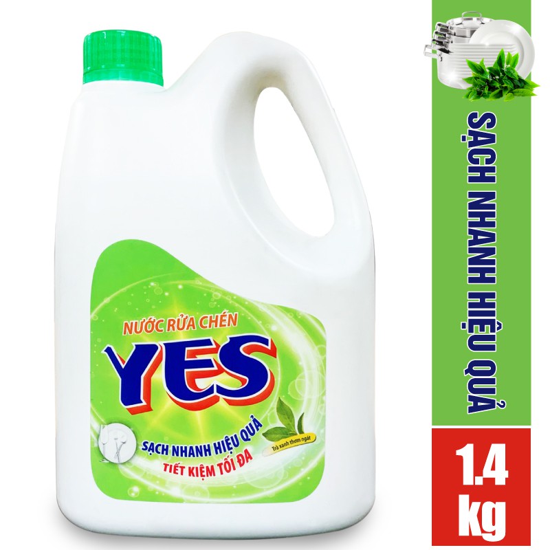 Nước Rửa Chén YES 1.4KG Siêu Sạch Trà Xanh - N2103