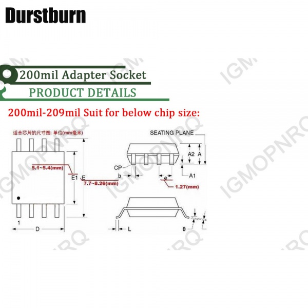 Thiết Bị Chuyển Đổi SOIC8 SOP8 SOP16 Sang DIP8 Rộng 150mil 200mil 208mil 300mil SOP8