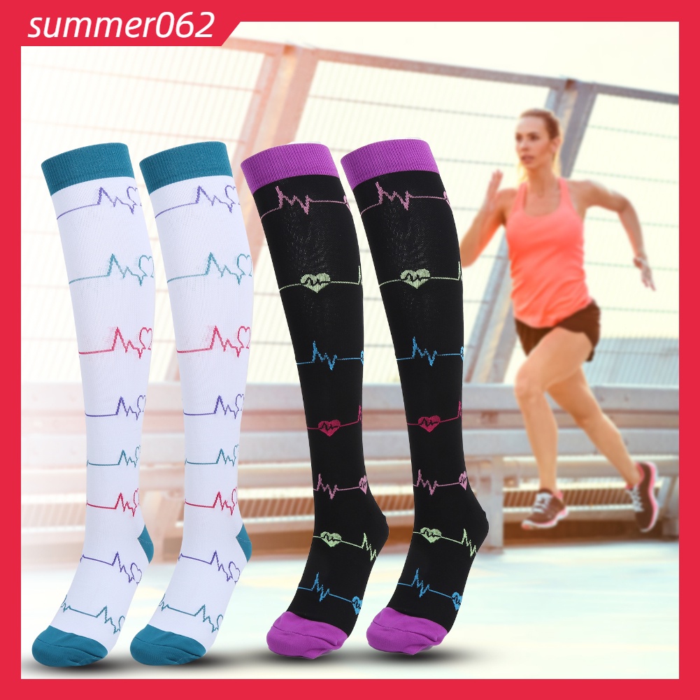 1 đôi Vớ nén thể thao ngoài trời Chạy cưỡi ngựa leo núi Chiều dài bắp chân (L / XL)