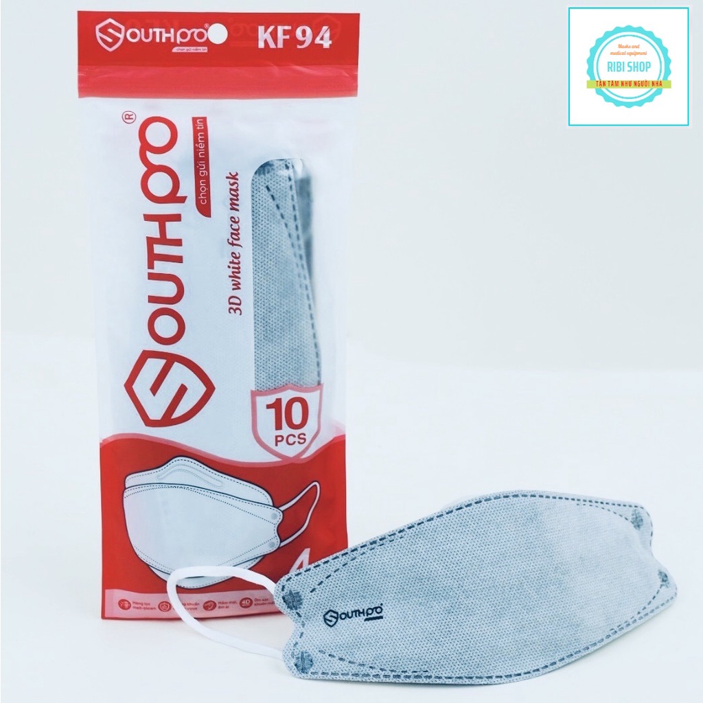 Khẩu Trang KF94 4D SouthPro Mùi Bạc Hà, Công Nghệ Hàn Quốc, Kháng Khuẩn, Chống say xe