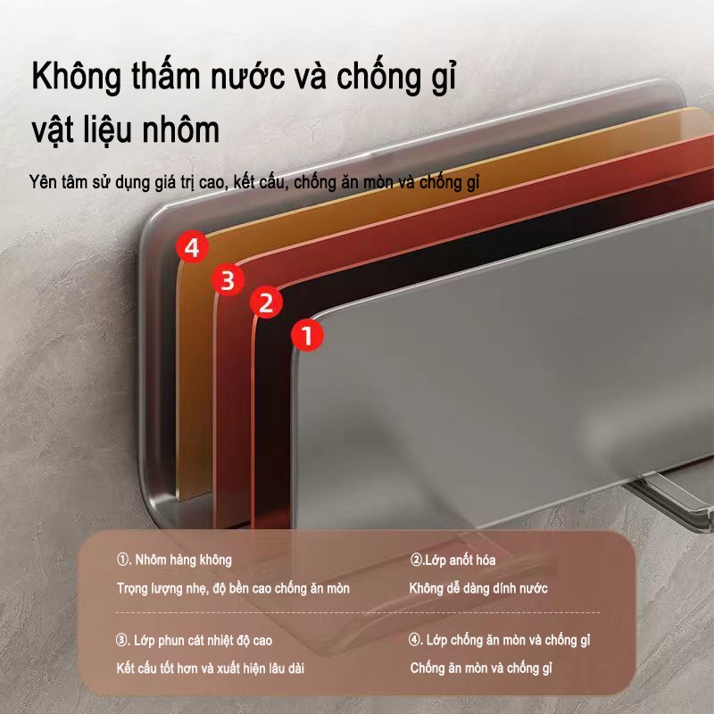 Giá giữ máy sấy tóc GUANCHUANG gắn tường đa năng tiện lợi