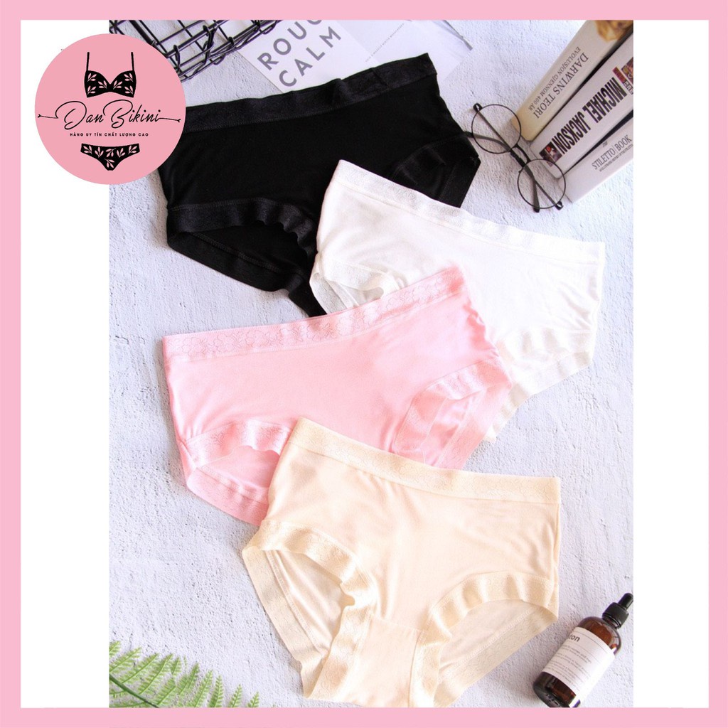 Quần Lót Nữ vải sợ tre viền ren kháng khuẩn mềm mại siêu co giãn thoáng mát mã 3532