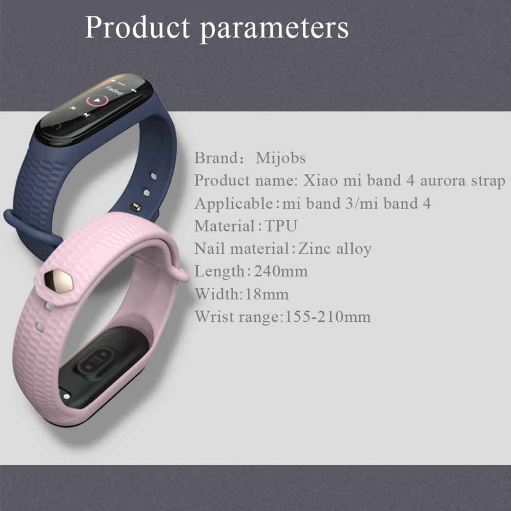 Dây Đeo Thay Thế Chất Liệu Silicon Màu Trơn Cho Xiaomi Mi Band 4 3 5 Mi