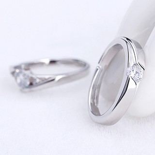 Nhẫn đôi Free size bạc 925 đính đá T184