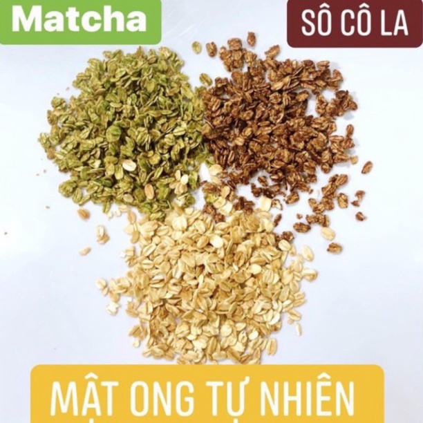 500g Yến mạch giảm cân nướng 3 vị thơm ngon dễ ăn vị Mật Ong , Matcha , socola Dailyfoods