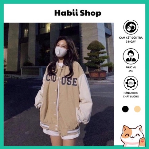 Áo bomber nữ nhung tăm CHOOSE đủ size - Áo khoác mùa đông nữ đẹp HABII AB01 | BigBuy360 - bigbuy360.vn