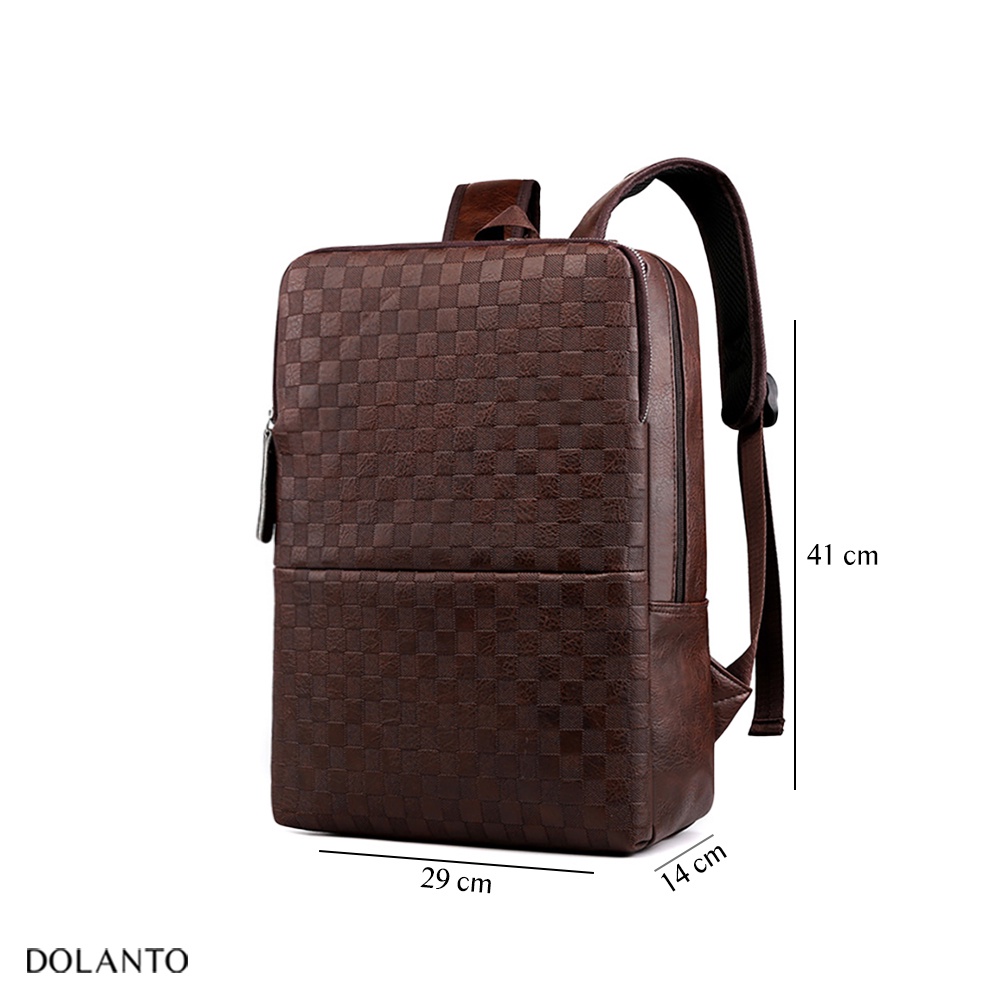 Balo Đi Học Da Thật TARTAN Chống Nước Cao Cấp Thời Trang Rẻ Đẹp Nhẹ Da Đen Đựng Laptop Đi Chơi Du Lịch Nam Nữ DOLANTO