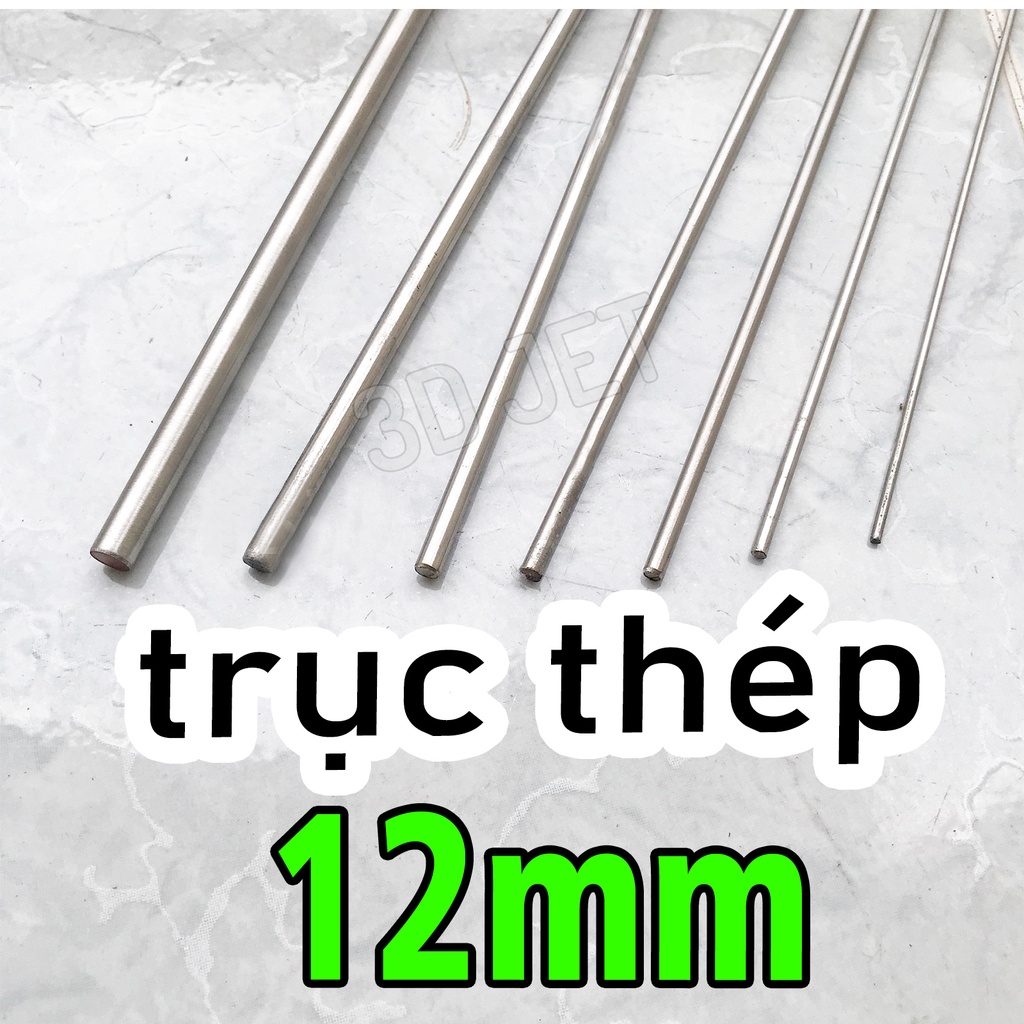 Trục thép phi 12mm đủ độ dài, ti inox, thép không rỉ, thép 304