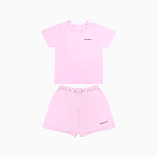 Bộ cộc tay cài vai Coolmom chất liệu sợi tre cao cấp / CM-0015