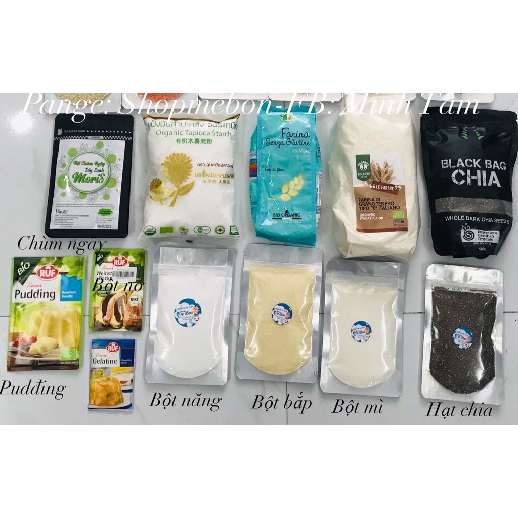 Bột Hữu Cơ Làm Bánh Cho Bé (Gelatin, Pudding, Bột nở, Vani Hữu Cơ RUF)