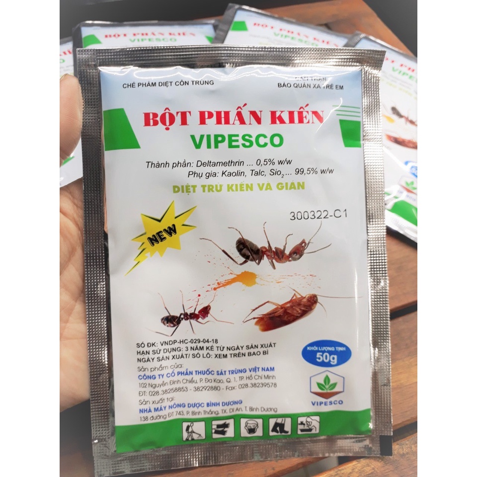 Bột diệt kiến, gián Vipesco gói 50g
