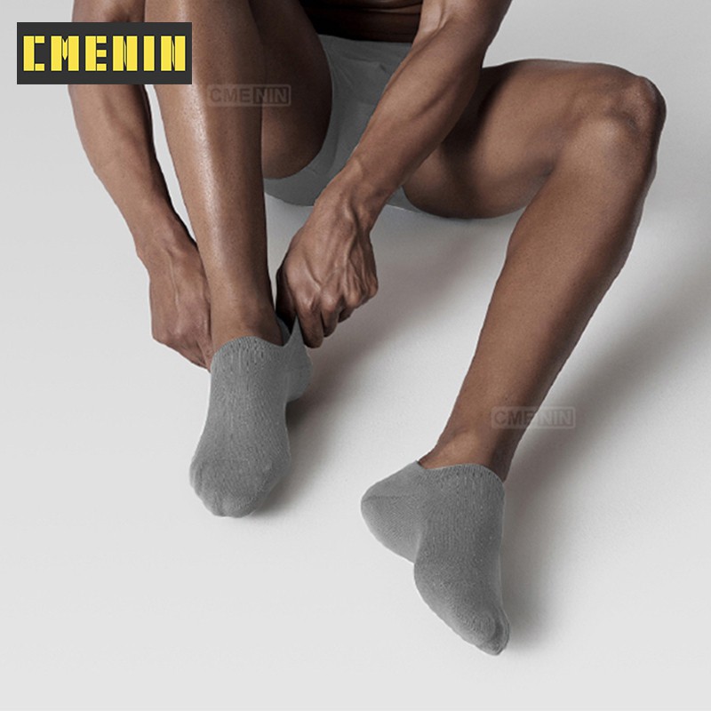 READY STOCK  3PCS Men Women Cotton Ankle Socks Athletic Casual Solid Stripe Comfortable Sock Black White Grey SK01