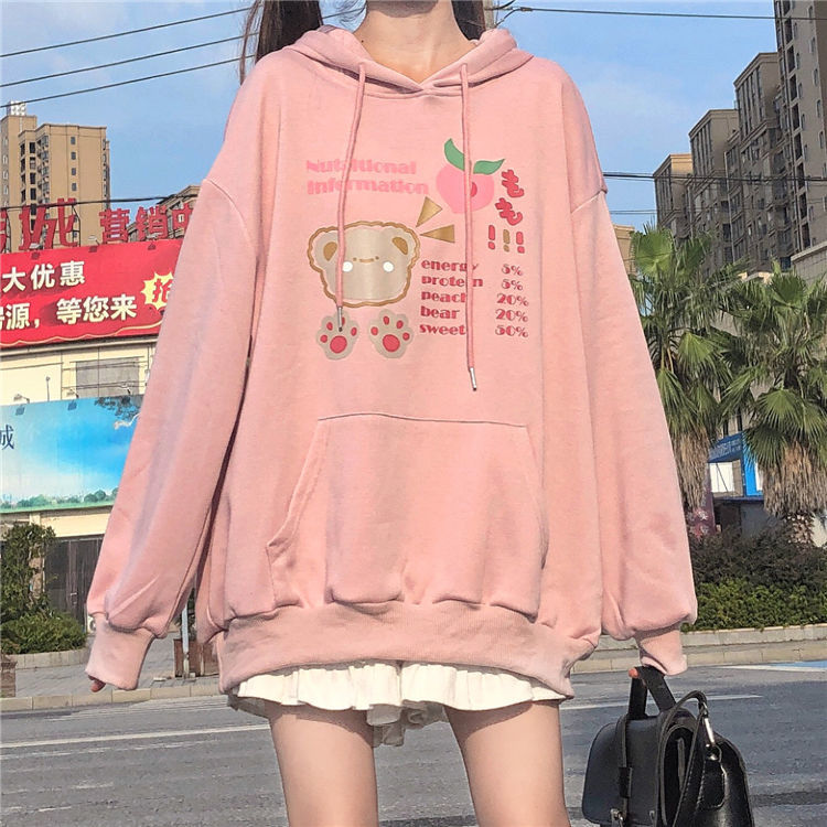 Áo Hoodies Có Nón Dài Tay Đính Tai Thỏ Đáng Yêu Cho Nữ