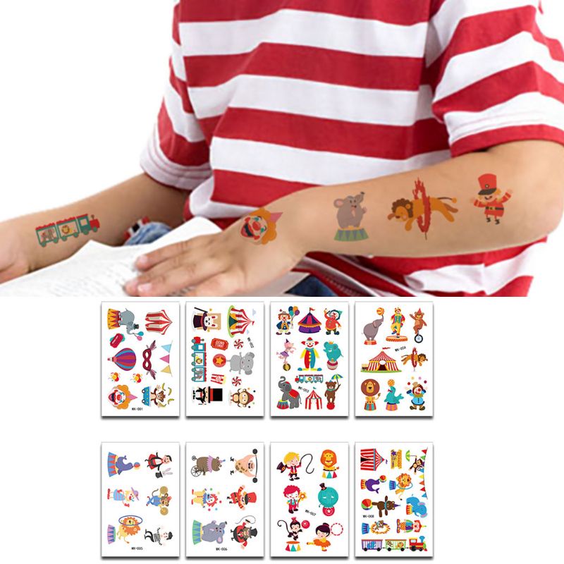 Set 8 Tấm Hình Xăm Dán Nghệ Thuật Dễ Thương Cho Bé